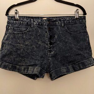 High-waisted Distressed Jean Shorts